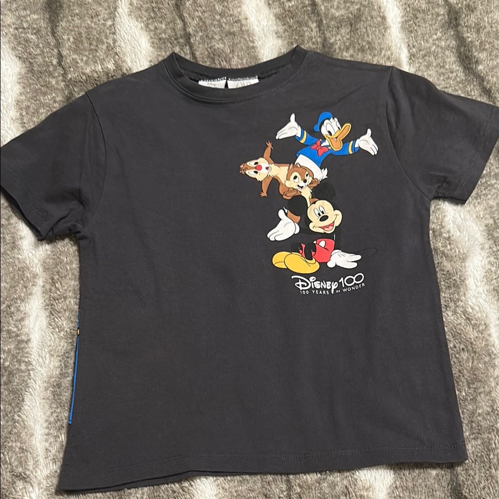 Zara Disney Kids Black Graphic T-Shirt
